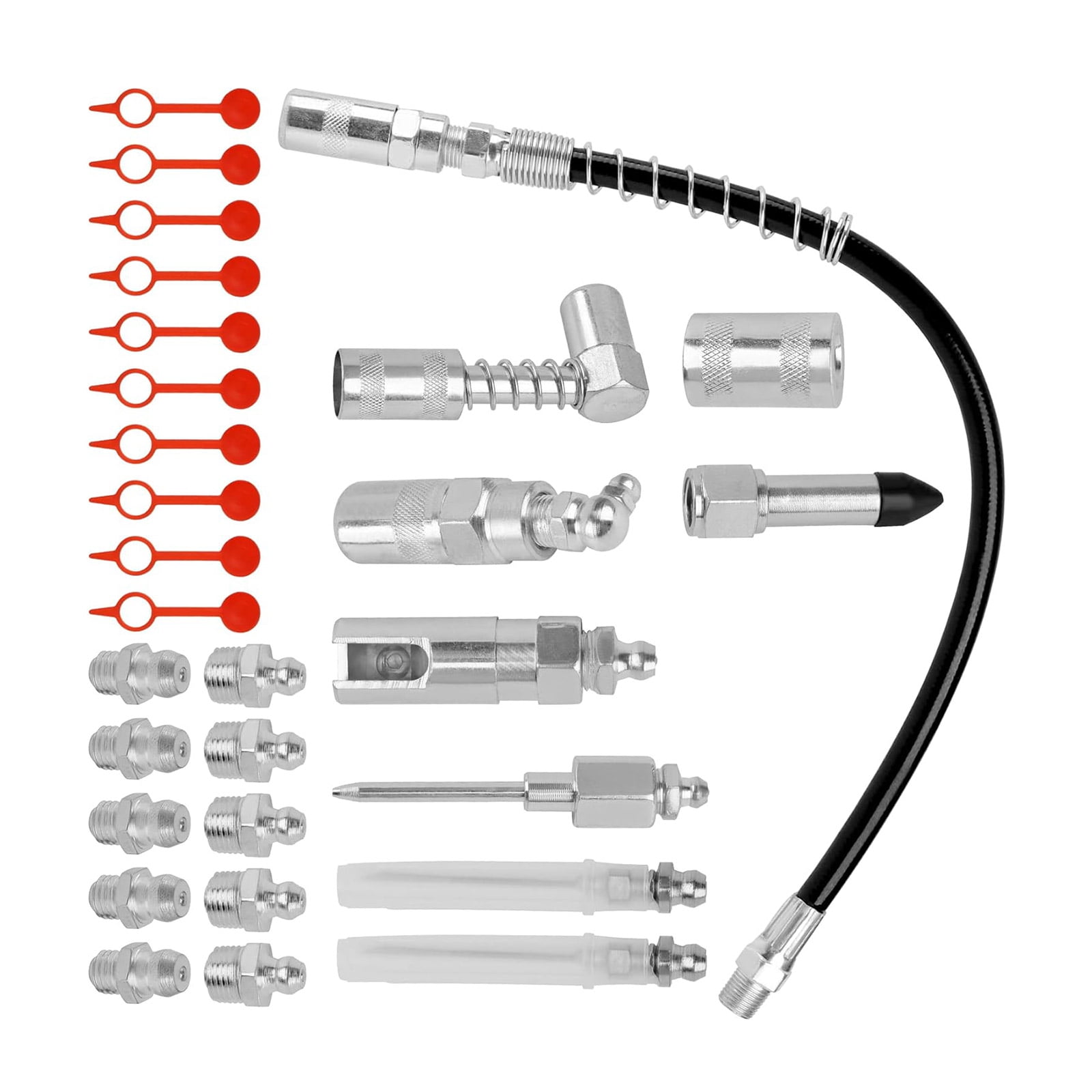 BELOWSYALER Grease Guns Coupler Adapter With Flexible Extension Hose for Efficient Lubrication Equipment Care Automotive Maintenance