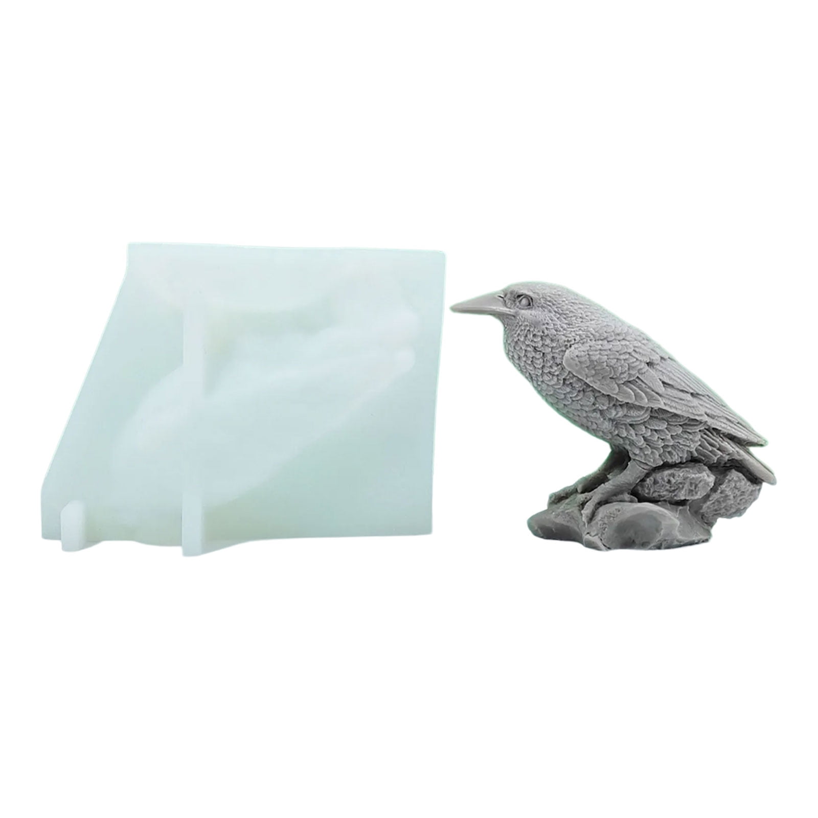 BELOWSYALER Halloween Silicone Moulds 3D Crow Candle Molds Scented Candle Molds Craft Castings Molds Halloween Decorations