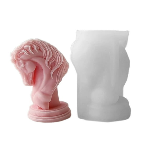 BELOWSYALER Horse Head Shape Candle Silicone Molds Portable Scented Candle Molds for Artwork and Home Decoration