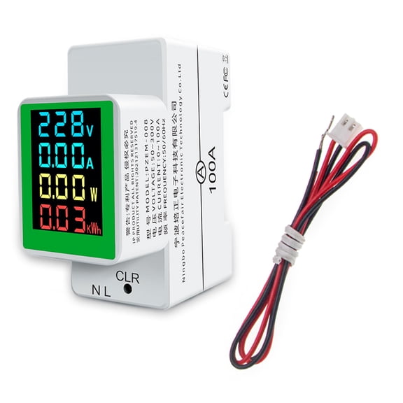 BELOWSYALER Household WattHour Meter, Single Phase Energy Meter LCD Display Electric Meter Multimeter Ammeter Voltmeter