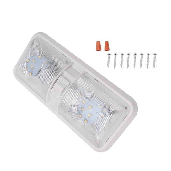 BELOWSYALER Interior Lighting Ceiling Double Dome Light with Switches for Marine Replacement Dome Light Trailer LED Light