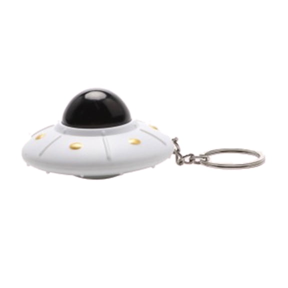 BELOWSYALER Keyring Portable Toy Keychain Funny LED Light Saucer Shaped Key Chain Ornament for Kids and Teens