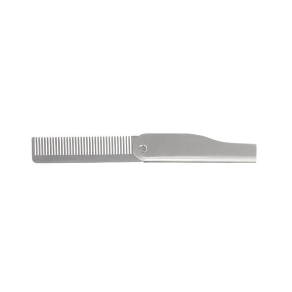 BELOWSYALER Men's Practical Stainless Steel Beard Styling Comb Ergonomic Beard Shaping Combs Wide Tooth Foldable Hair Combs