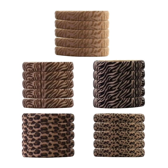 BELOWSYALER Polyester Hair Scrunchies Elastic Hairbands for Women and Girls Leopards Print Ponytail Holders Accessories for Party