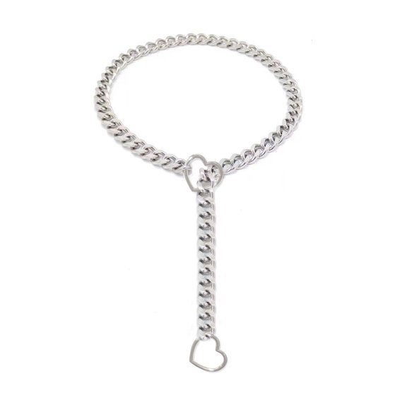 BELOWSYALER Punk Themed Love Charm Necklace Unique Punk Heart Pendant Necklace Versatile Adjustable Neckchain Ornament