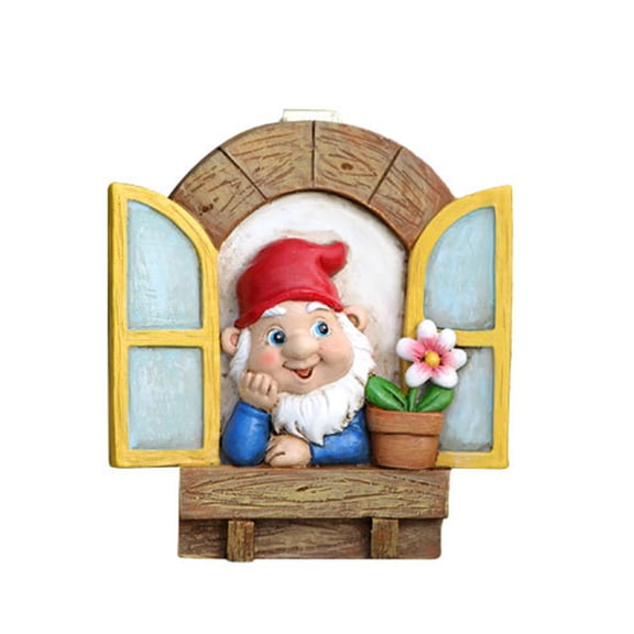 BELOWSYALER Resin Gnomes Tree Faces Hanging Outdoor Decoration For Yard And Garden Dwarf Statues And Miniature Landscape Pendants