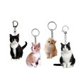 thumbnail image 1 of BELOWSYALER Set of 4 Elegant Cat Keychain Cat Keyring Bag Charm Keychain Set Portable Key Accessory Acrylic Texture for Animal Lover, 1 of 9