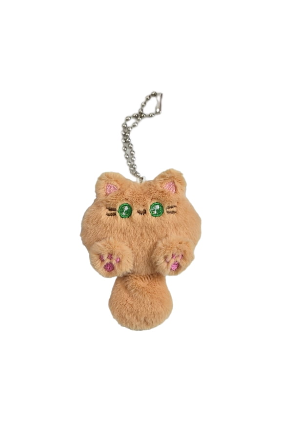 Soft Cat Keychain Plush Toy Pendant Keyring Animals Shaped Key Rings Stuffed Ornament for Bag Phone Key Camera