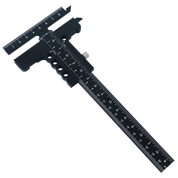 BELOWSYALER Square Ruler, Adjustable Aluminum Alloy Scriber Drawing T-Ruler for Carpentry Measuring Woodworking Line Drawing