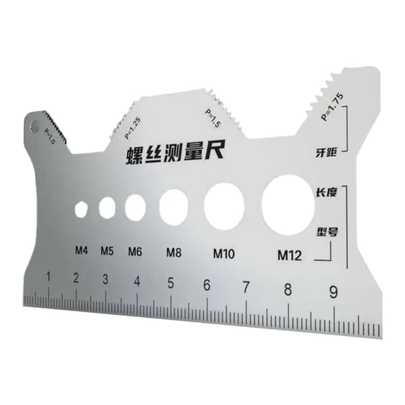 BELOWSYALER Steel Screw Measuring Card Portable Screw Size Measuring Tool with Clear Scale for Engineers Technicians for 4mm/5mm/6mm