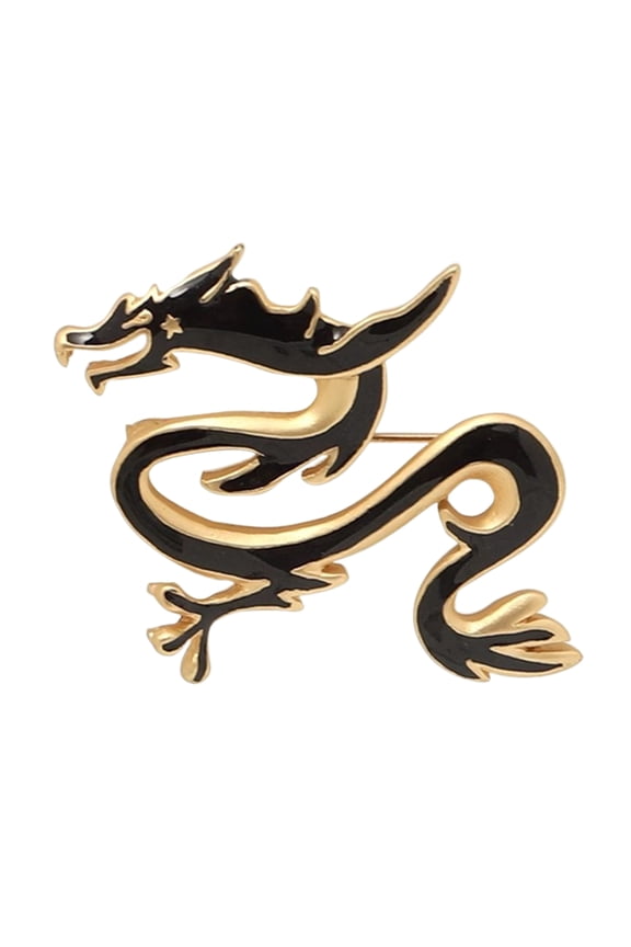 Unique Alloy Dragon Brooch Adornment Eye Catching Dragon Badge Brooch Charm Dragon Lapel Pin for Fashion Enthusiasts