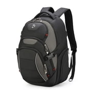 Swissdigital BELP 17-Inch Laptop Backpack with Trolley Sleeve, Black/Grey
