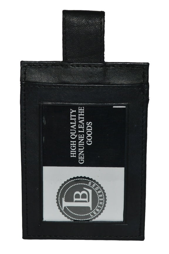 BELT LOOP ID MONEY HOLDER CLEAR WINDOW CREDIT CARD SLOTS BLACK NE