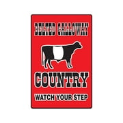 BELTED GALLOWAY COUNTRY Sign farm animals watch your step redneck | Indoor/Outdoor | 14" Tall
