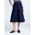 thumbnail image 1 of Free Assembly Women's Belted Denim Panel Skirt, Sizes 0-20, 1 of 4