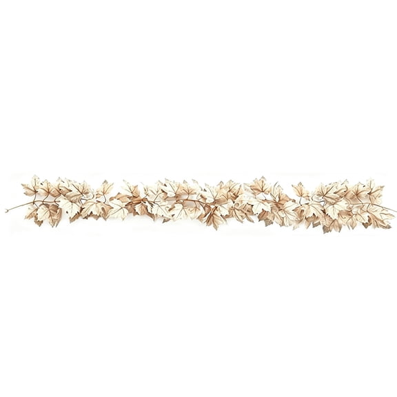 BELTNOV 68.9in White Maple Leaf Garland, Artificial Fall Vine for Thanksgiving Fireplace Mantel Wall Decor