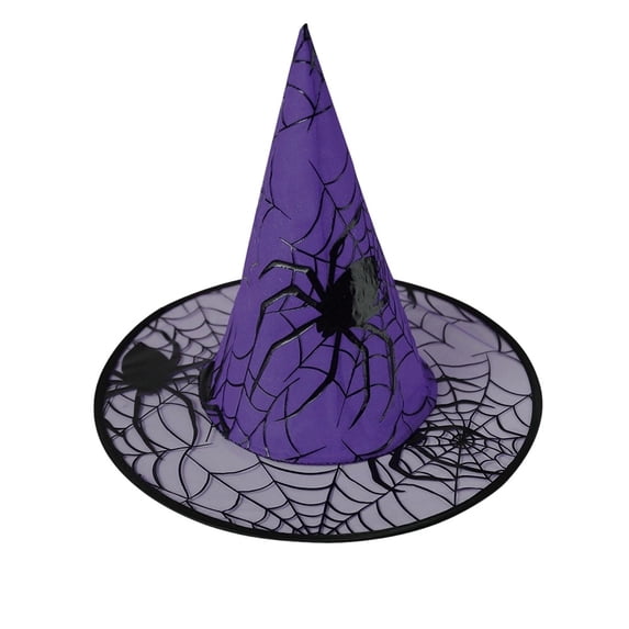 BELTNOV Halloween Witches Hat Spider web Witch/Wizard Hats Unisex Party Accessory Purple