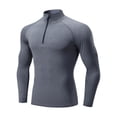 thumbnail image 1 of BELTNOV Men's 1/4 Zip Mock Neck Athletic Compression Long Sleeve Shirt Quick-Dry Stretch Workout Base Layer Moisture Wicking Undershirt for Gym Running Dark Gray, 1 of 5