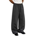 thumbnail image 1 of BELTNOV Men's Baggy Wide Leg Sweatpants Heavyweight Drawstring Joggers with Elastic Waist Loose Fit Streetwear Lounge Pants for Daily Wear Dark Gray, 1 of 5
