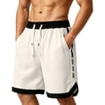 thumbnail image 1 of BELTNOV Men's Casual Loose Basketball Shorts Elastic Waist Quick Dry Breathable Running Workout Shorts with Pockets Beige, 1 of 9