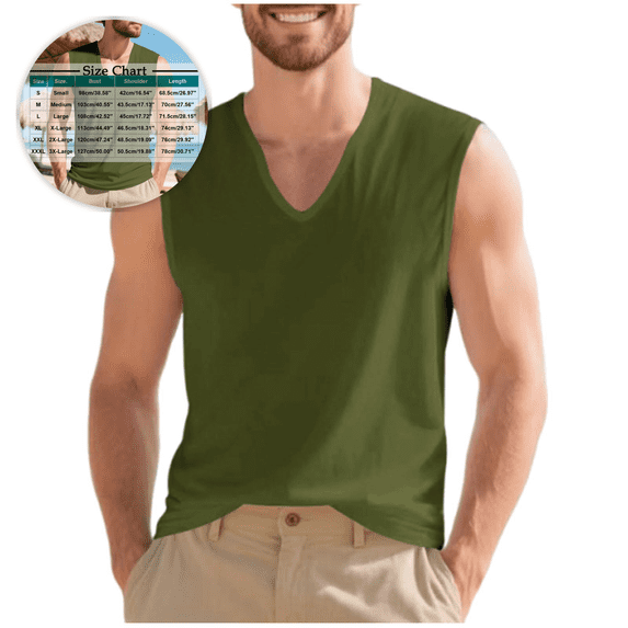 BELTNOV Men's Casual V Neck Sleeveless Tank Top Lightweight Breathable Cotton Cut Off Base Layer Undershirt for Lounge Daily Wear Black