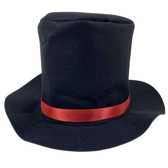 BELTNOV Men's Classic Retro Top Hat Steampunk Magician Wide Brim Hat with Satin Band for Stage Performance Festival Party Red