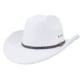 thumbnail image 1 of BELTNOV Men's Classic Western Cowboy Wool Felt Hat Retro Wide Brim Sun Hat with Metal Vents for Outdoor Riding Festival Party Daily Commute White, 1 of 5