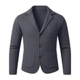 thumbnail image 1 of BELTNOV Men's Notched Lapel Blazer Jacket Casual Long Sleeve Slim Fit Jacket with Patch Pockets Dark Gray, 1 of 6