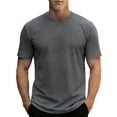 thumbnail image 1 of BELTNOV Men's Short Sleeve T-Shirts Casual Summer Loose Fit Round Neck Breathable Basic Tee Shirt Dark Gray, 1 of 7