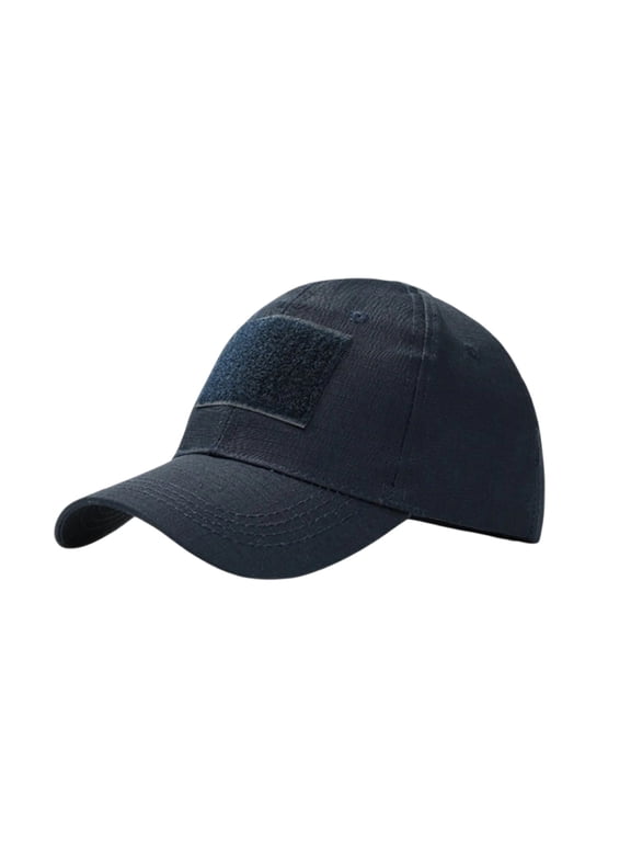 Men's Tactical Baseball Cap Military Operator Hat with Hook Loop Patch Panel Adjustable Dad Hat for Outdoor Hiking Airsoft Navy
