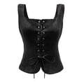 thumbnail image 1 of BELTNOV Women's Sleeveless Vintage Lace Up Vest Slim Fitted Shaping Tops Casual Daily Wear Stage Performance Fashion Outfits Black, 1 of 4