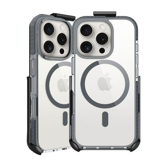 BELTRON Belt Case for iPhone 16 Pro Max, Slim Protective Transparent Case & Rotating Belt Clip Holster Combo Compatible with MagSafe