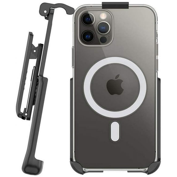 BELTRON Belt Clip Holster Compatible with Apple Clear Case for iPhone 12 Pro Max with MagSafe - Features: Built in Kickstand Holster Only, Case is NOT Included