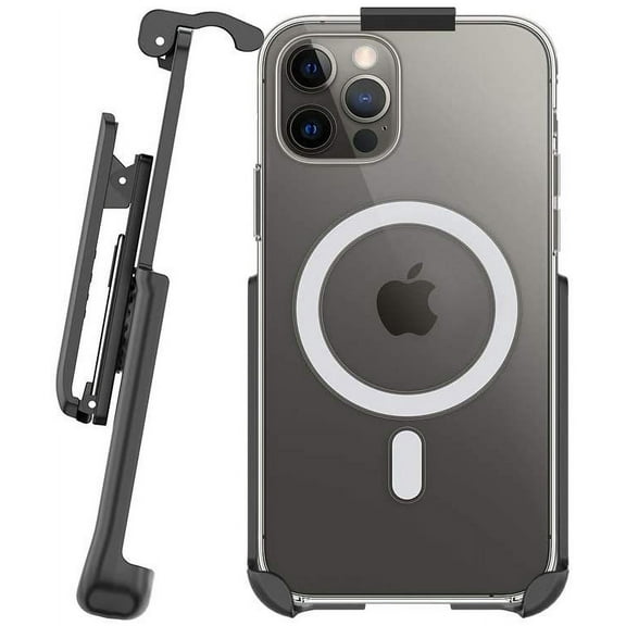 BELTRON Belt Clip Holster Compatible with Apple Clear Case for iPhone 12 Pro Max with MagSafe - Features: Built in Kickstand Holster Only, Case is NOT Included