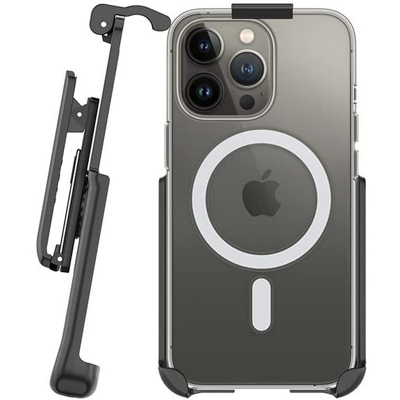 BELTRON Belt Clip Holster Compatible with Apple Clear Case for iPhone 13 Pro Max with MagSafe - Features: Built in Kickstand Holster Only, Case is NOT Included