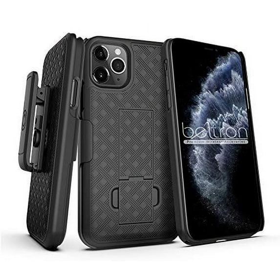 Case with Belt Clip for iPhone 11 Pro 5.8", BELTRON Shell & Holster Combo - Super Slim Shell Case with Built-in Kickstand, Swivel Belt Clip Holster for Apple iPhone 11 Pro - 2019