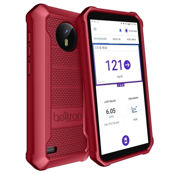BELTRON Case for Omnipod 5, Slim Protective Grip Case with Reinforced Technology Designed to Protect Omnipod 5 Receiver Secure Fit Red
