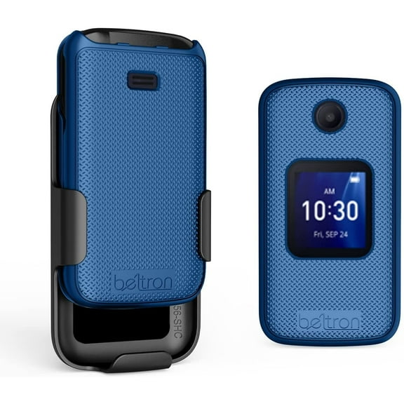 BELTRON Case with Belt Clip for Alcatel Go Flip 4 T-Mobile, Metro PCS / TCL Flip Pro Phone Boost Mobile, US Cellular, Verizon - Pacific Blue