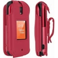 thumbnail image 1 of BELTRON Leather Case for Consumer Cellular Iris Flip Phone 2023 - Features: Secure Fit, Rotating Belt Clip, Screen & Keypad Protection SH3320 - Red, 1 of 6