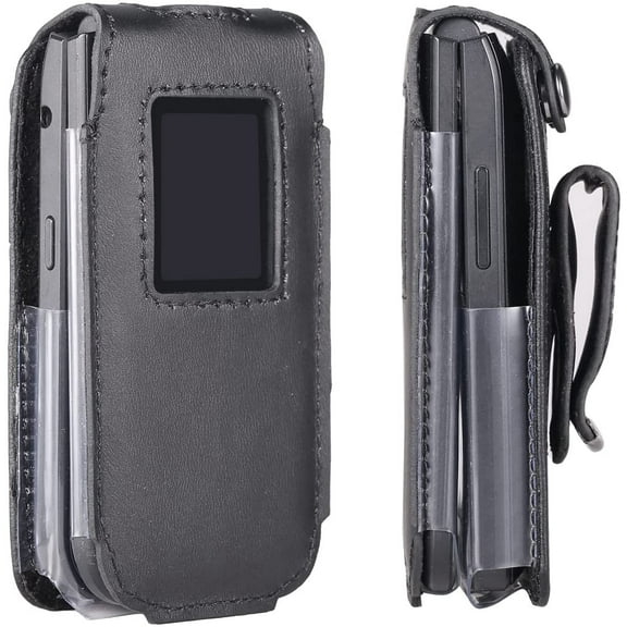 BELTRON Leather Fitted Case for Nokia 2720 V Flip Phone - Secure Form Fit Cover with Built-in Screen Protection & Rotating Metal Belt Clip Verizon 2720V