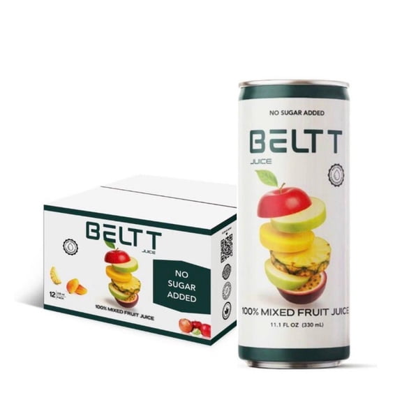 BELTT Mixed Fruit Juice, 100% Fruit Blend, No Sugar Added, Natural Tropical Flavor, 11.1 fl oz (Pack of 12)