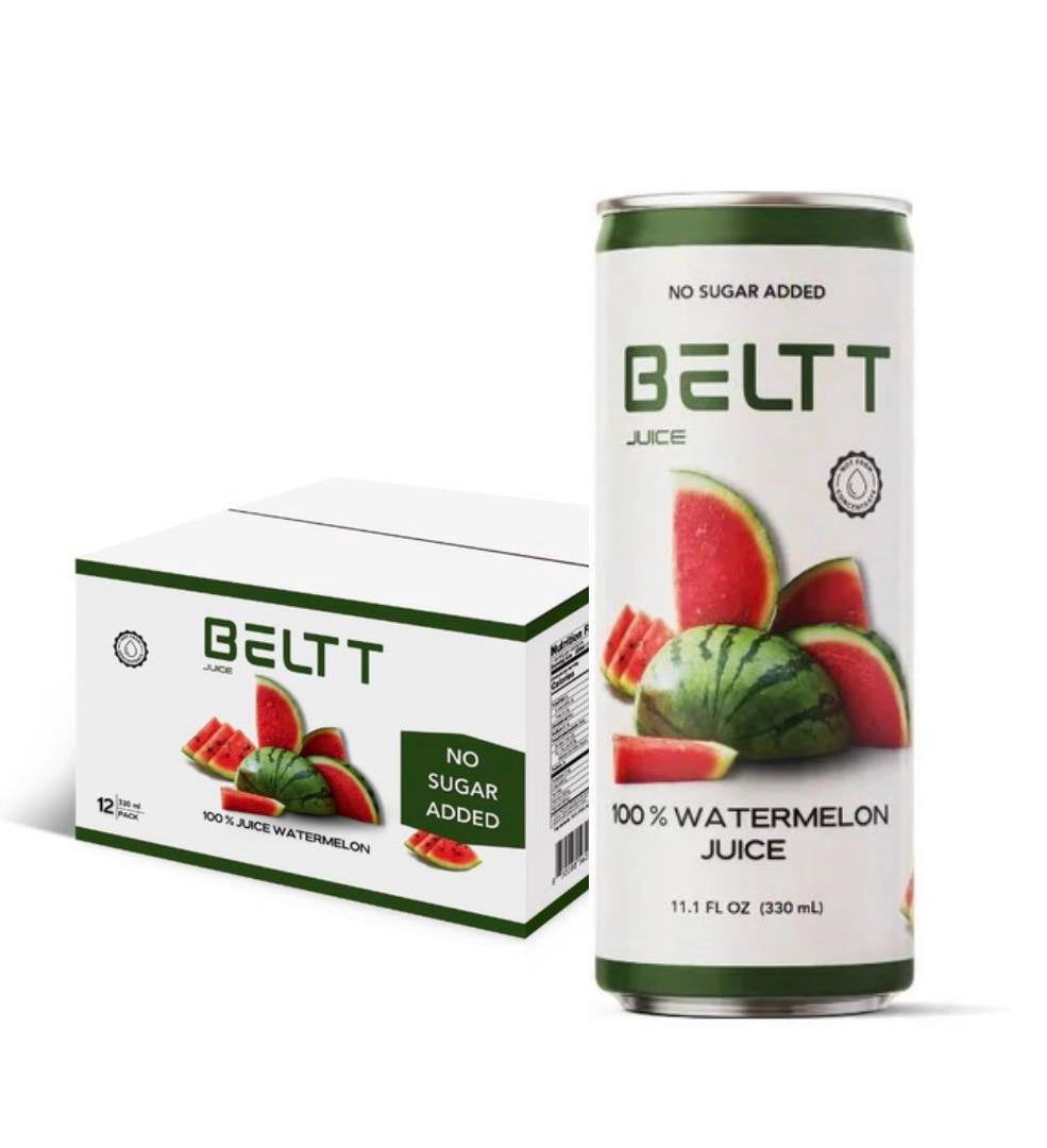 BELTT Watermelon Juice – 100% 11.1oz Fruit Juice, Not From Concentrate, No Added Sugar, No Preservatives, No Artificial Colors, Refreshing Natural Watermelon Drink Pack of 12