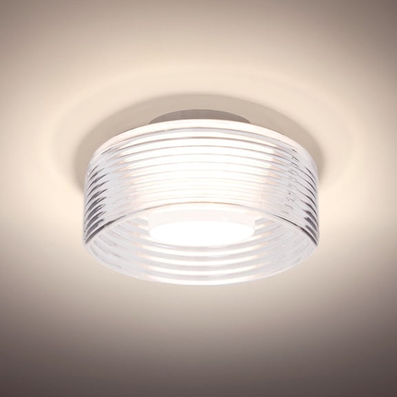 BELUCLC-LED-SN Besa Lighting Belu - 5W 1 LED Flush Mount-4 Inches Tall and 7.88 Inches Wide-Satin Nickel Finish-Clear Glass Color