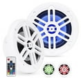 thumbnail image 1 of BELVA BMRGBWH 500W Peak 6.5" 2-Way White Coaxial Marine Speakers with Multi-Color LED Lighting, 1 of 11