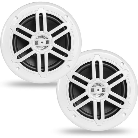 BELVA BMS65WH 500W Peak 6.5" Coaxial Marine Speakers White for Boats/ATV/UTV/SxS/Powersport