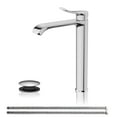 thumbnail image 1 of BELZ Bathroom Faucet Modern Waterfall Tall Bathroom Sink Faucet Single Handle with Pop Up Drain and Deck Plate Suitable for 1 or 3 Holes, Chrome, 1 of 6