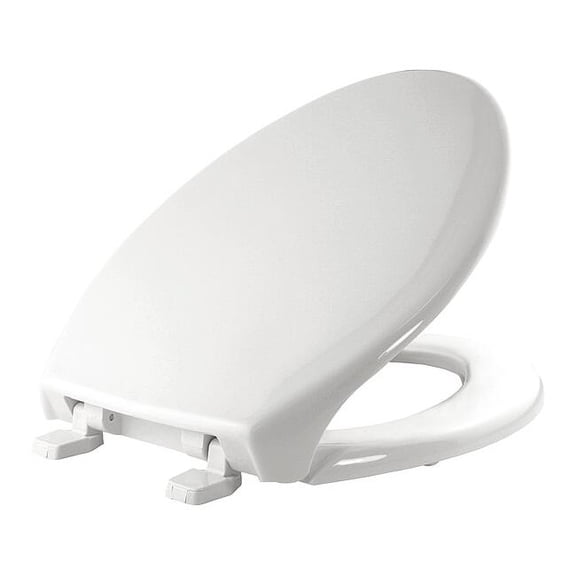 BEMIS 1900-000 Toilet Seat, With Cover, Plastic, Elongated, White
