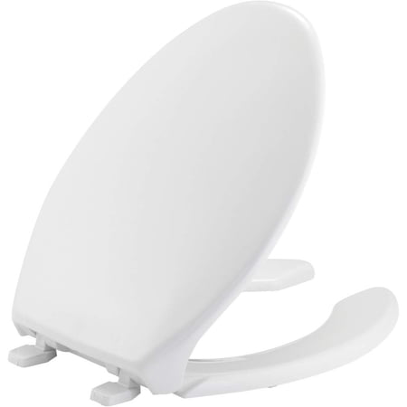 BEMIS 1950-000 Toilet Seat, With Cover, Plastic, Elongated, White