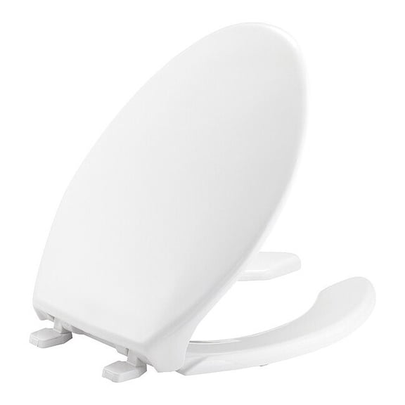 BEMIS 1950-000 Toilet Seat, With Cover, Plastic, Elongated, White