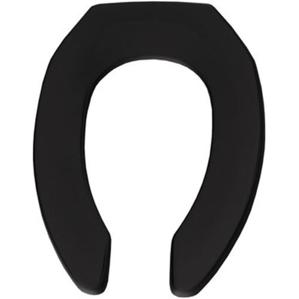 BEMIS 1955CT 047 Commercial Heavy Duty Open Front Toilet Seat will Never Loosen & Reduce Call-backs, ELONGATED, Plastic, Black